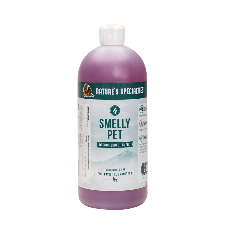 Natures Specialties Smelly Pet Shampoo, an enzyme odour neutralising shampoo for a dog that has rolled in something dead