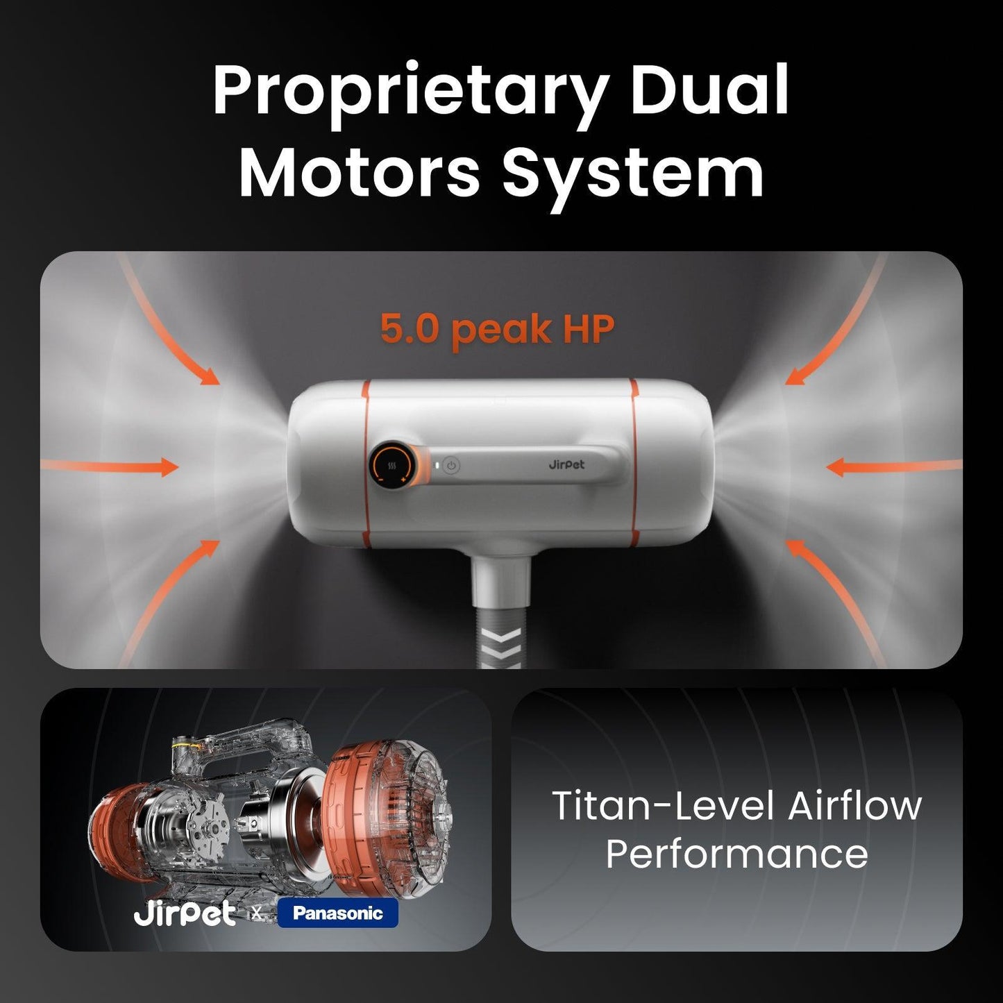 Jirpet Twin Titan I - Dual Motor Dryer Includes Wall Mount