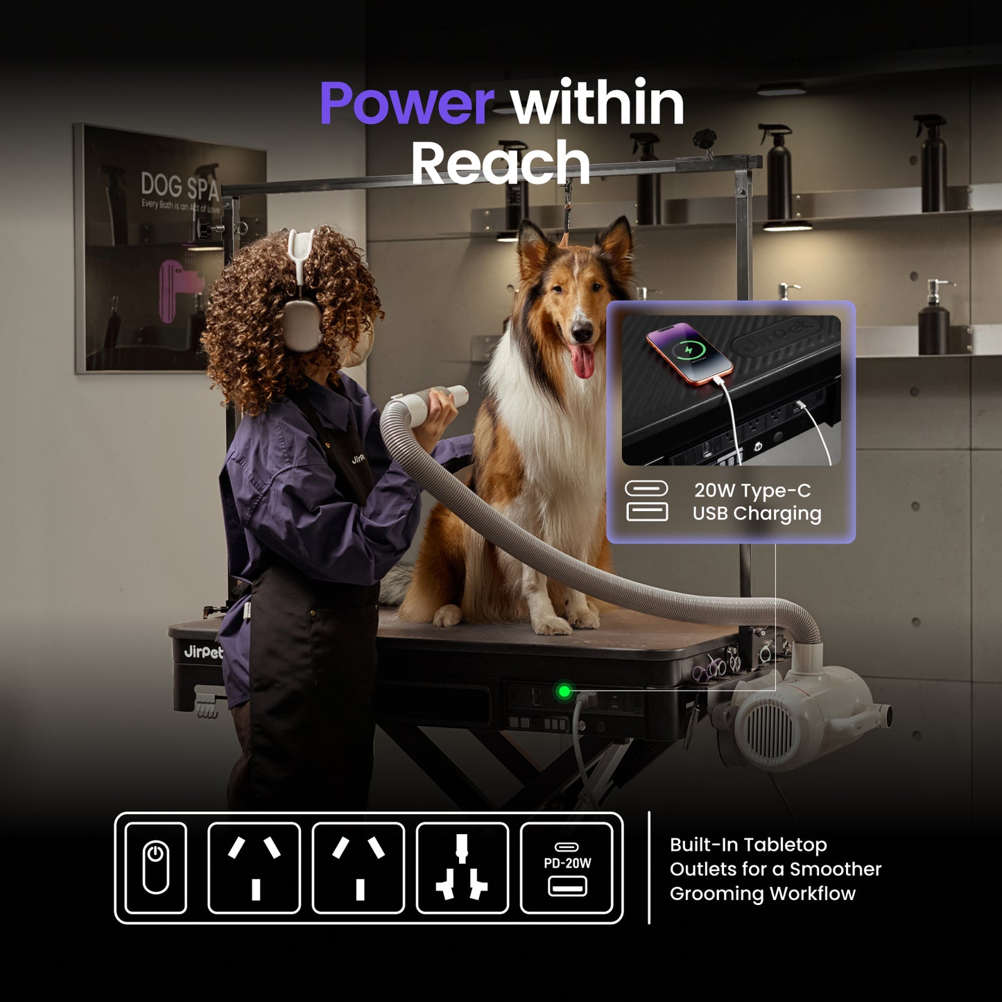 Jirpet Hi Lo Electric Pet Grooming Table