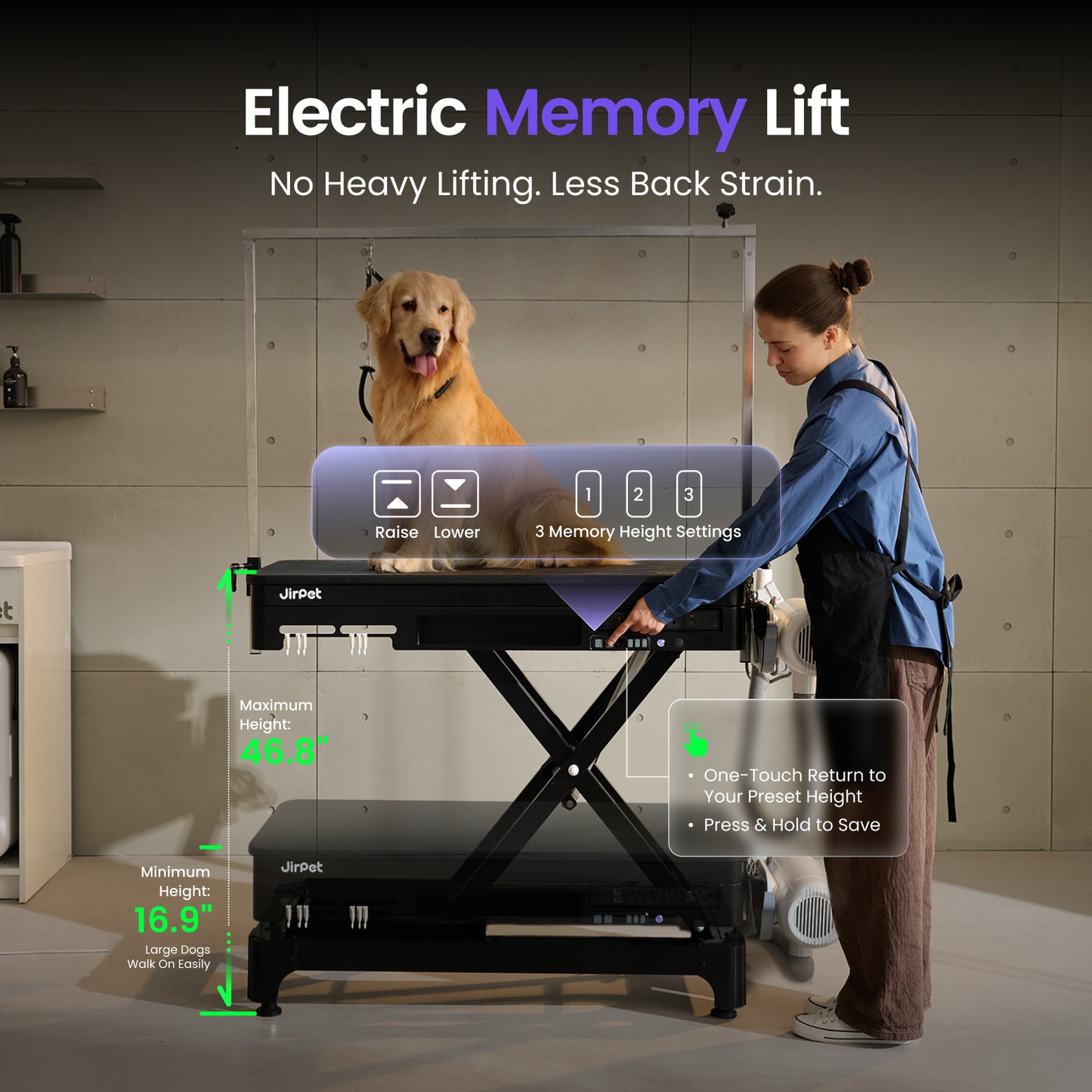 Jirpet Hi Lo Electric Pet Grooming Table