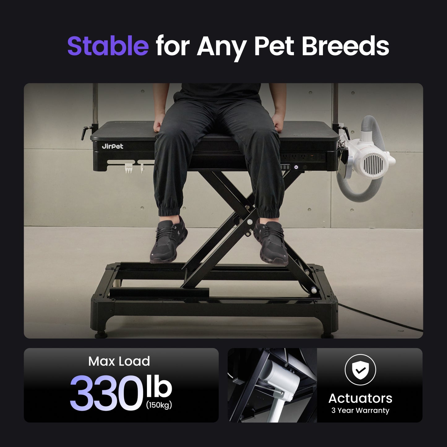 Jirpet Hi Lo Electric Pet Grooming Table