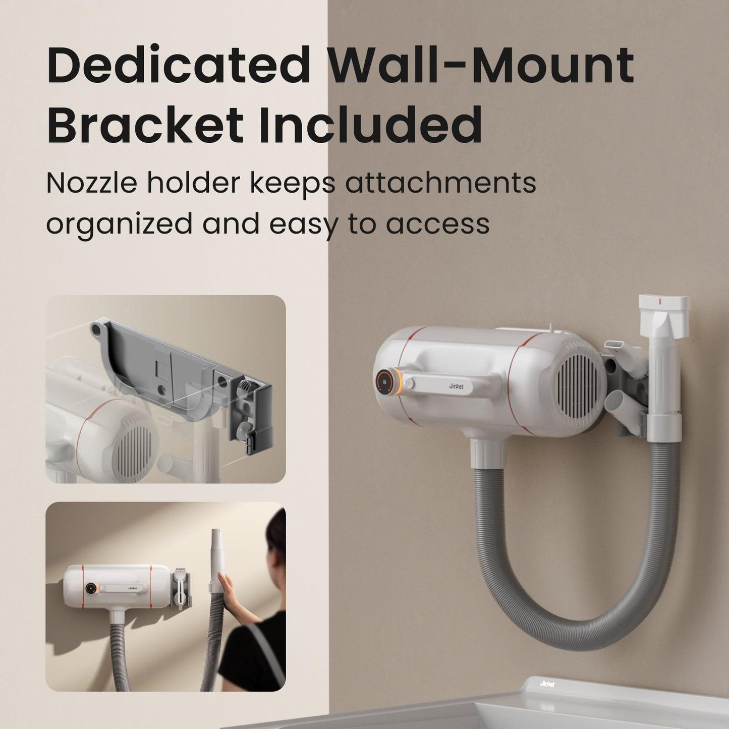 Jirpet Twin Titan I - Dual Motor Dryer Includes Wall Mount