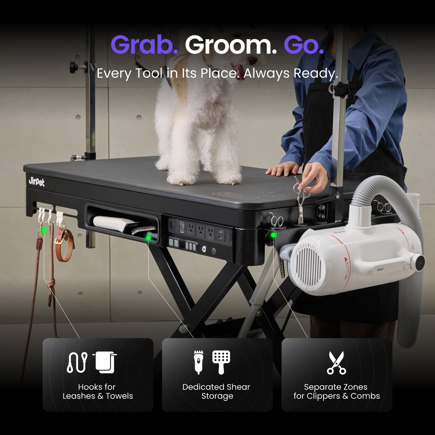 Jirpet Hi Lo Electric Pet Grooming Table