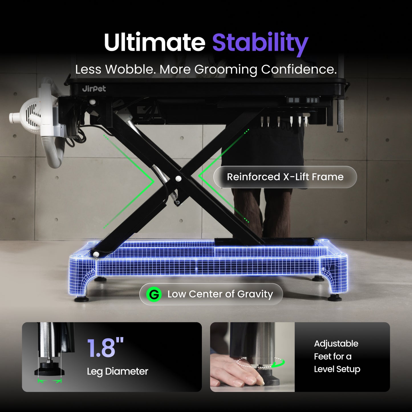 Jirpet Hi Lo Electric Pet Grooming Table