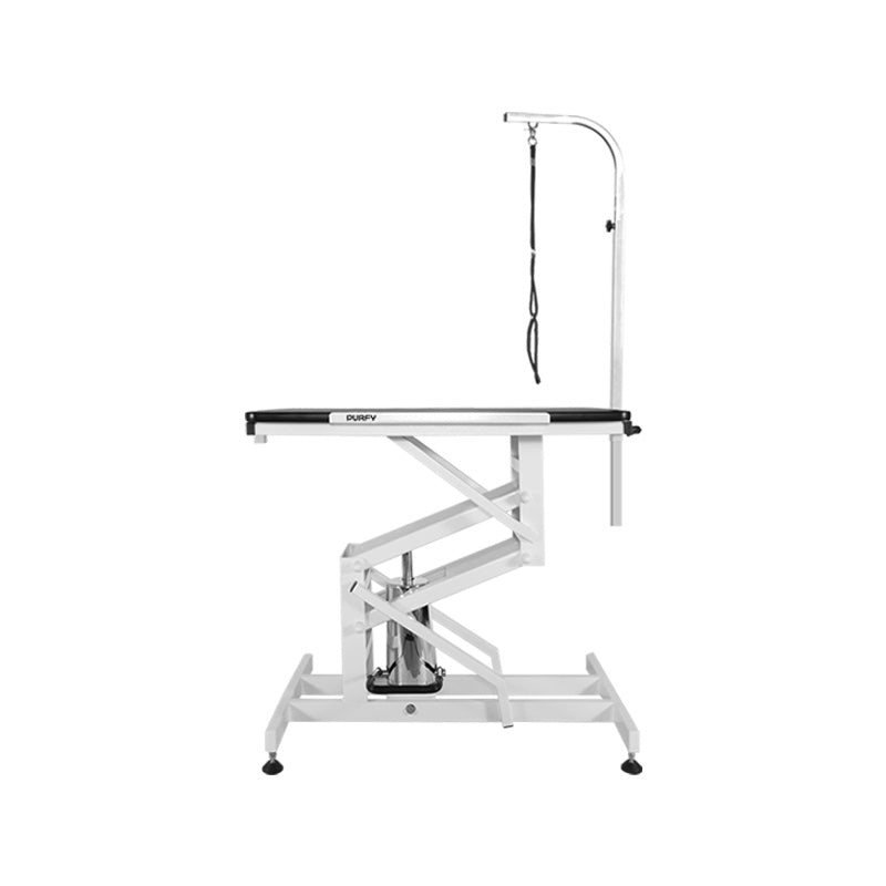 PURFY Hydraulic Lifting Adjustable Grooming Table - White, side view