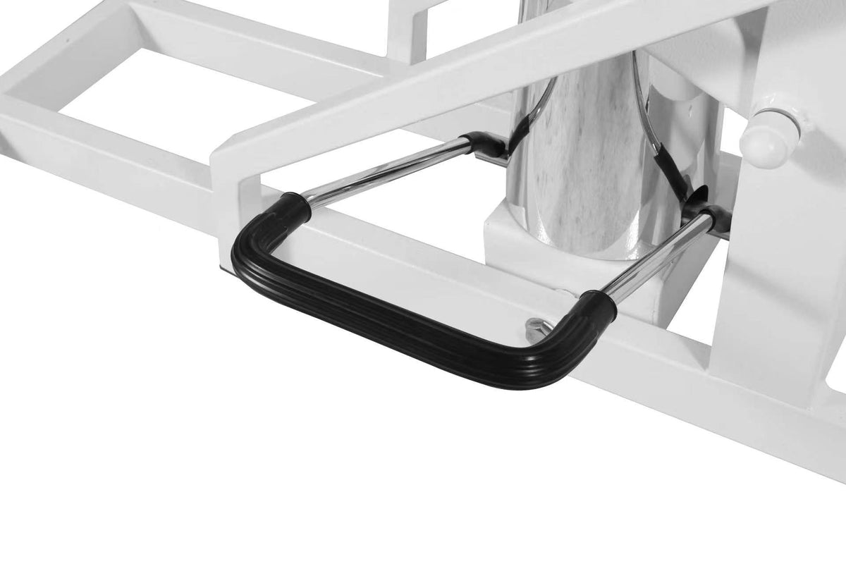 PURFY Hydraulic Lifting Adjustable Grooming Table - White, foot pedal detail