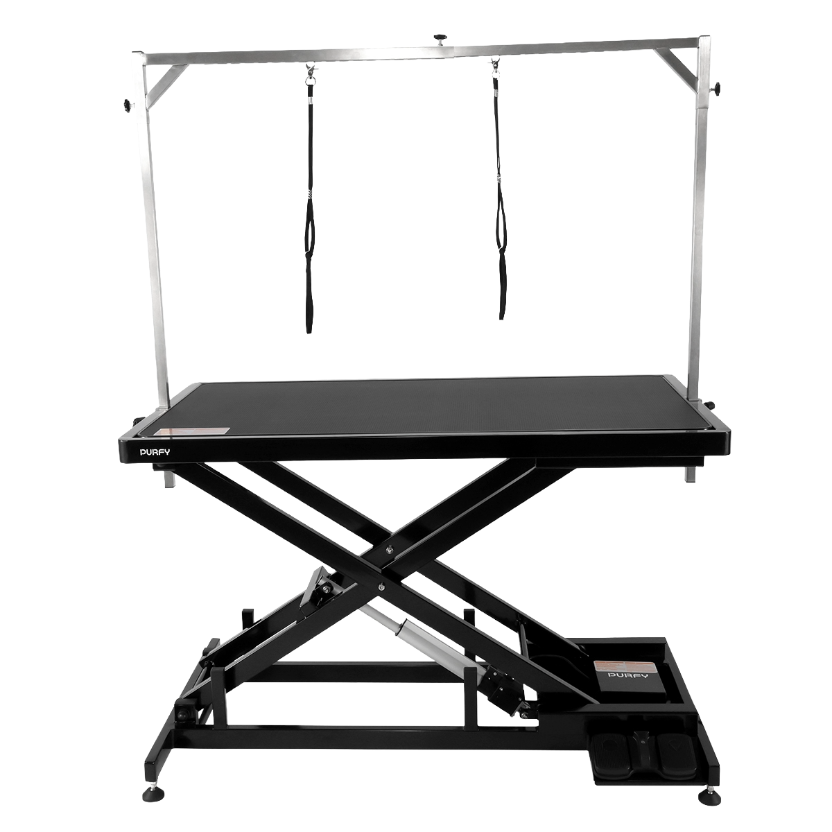 PURFY Ultra-Low Electric Lift Table - Black, raised