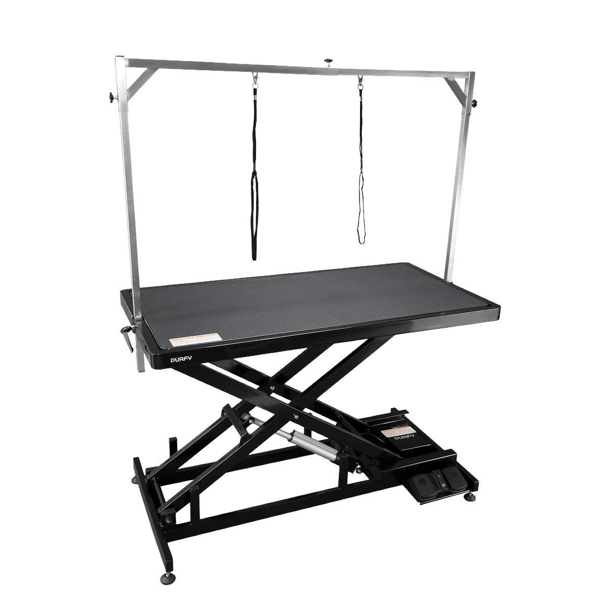 PURFY Ultra-Low Electric Lift Table - Black, angled view