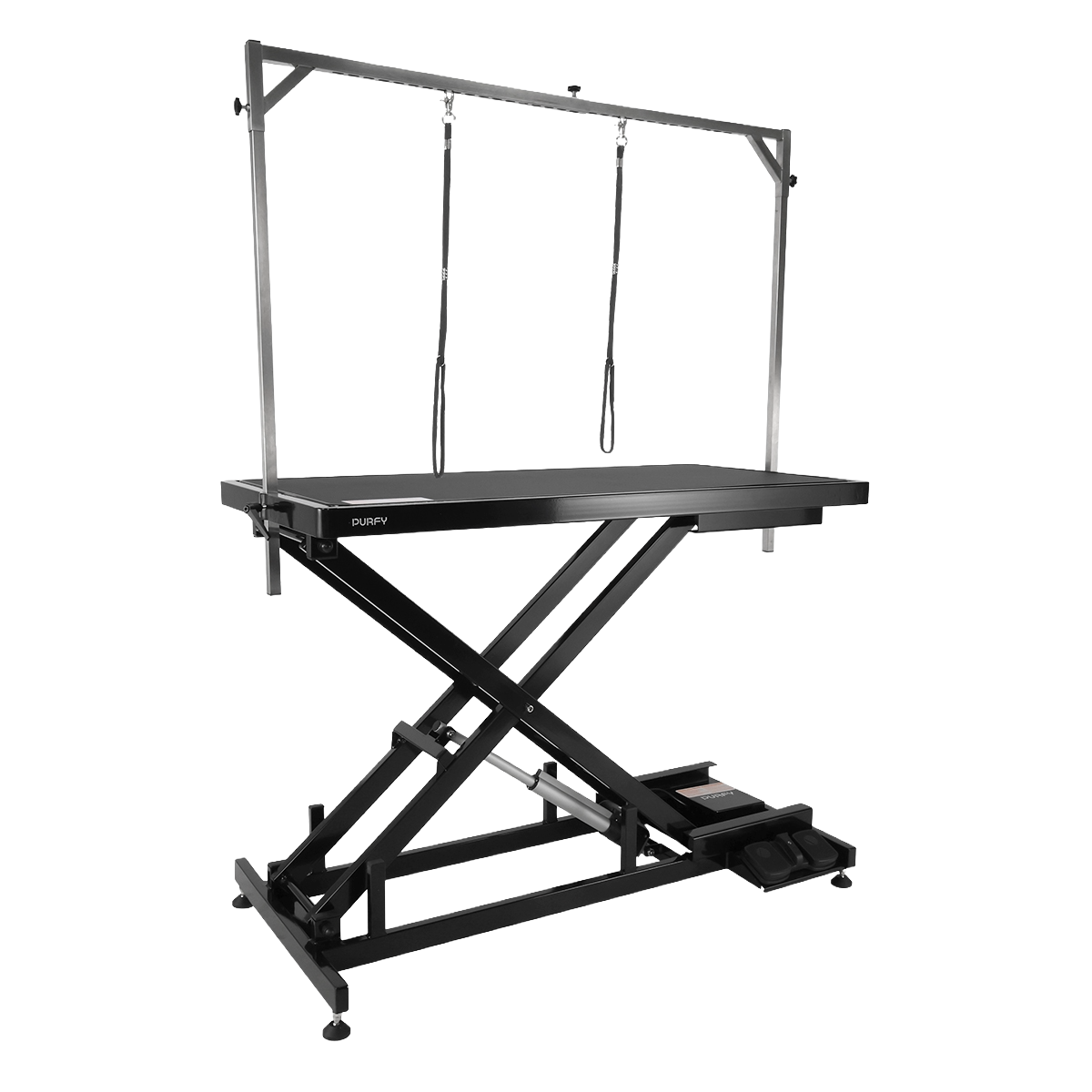 PURFY Ultra-Low Electric Lift Table - Black, side view