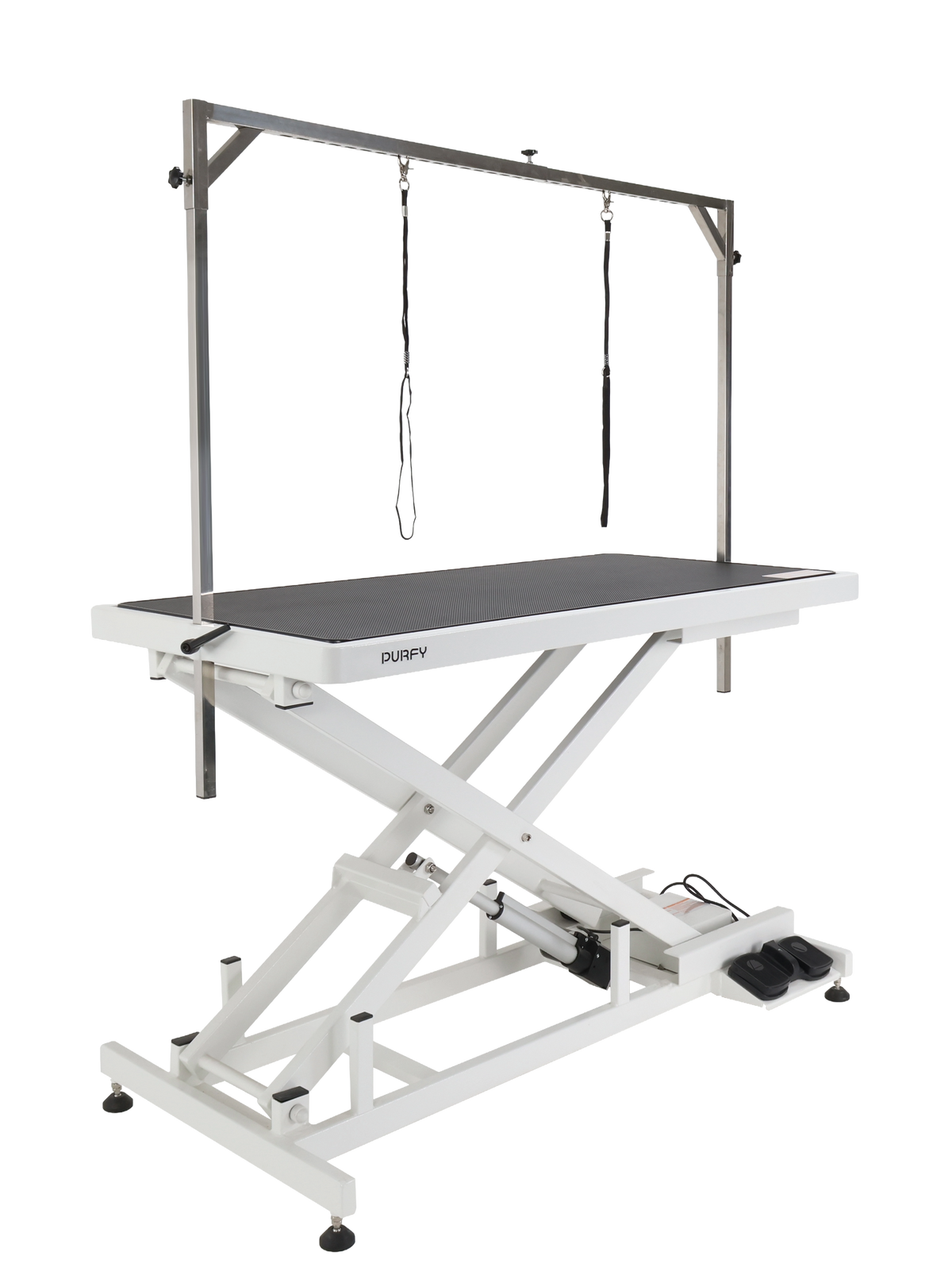 PURFY Ultra-Low Electric Lift Table - White, raised