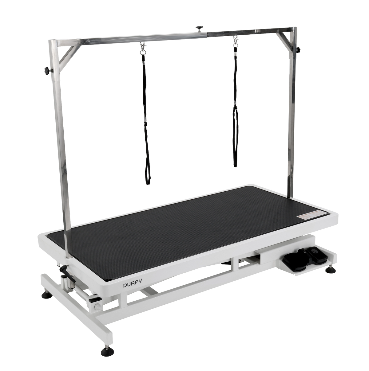 PURFY Ultra-Low Electric Lift Table - White, front view