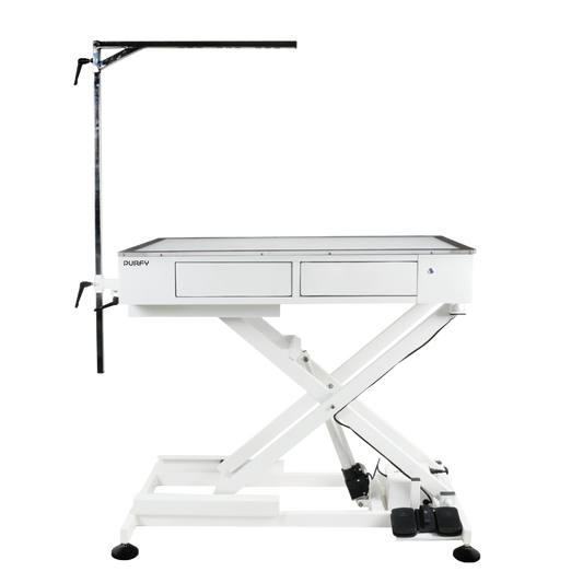 PURFY Electric LED Pet Grooming Table - White