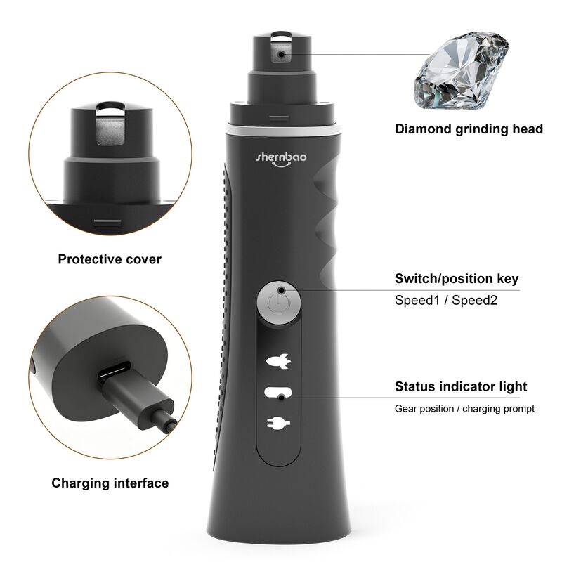 Shernbao 2 Speed Pet Nail Grinder with LED Light