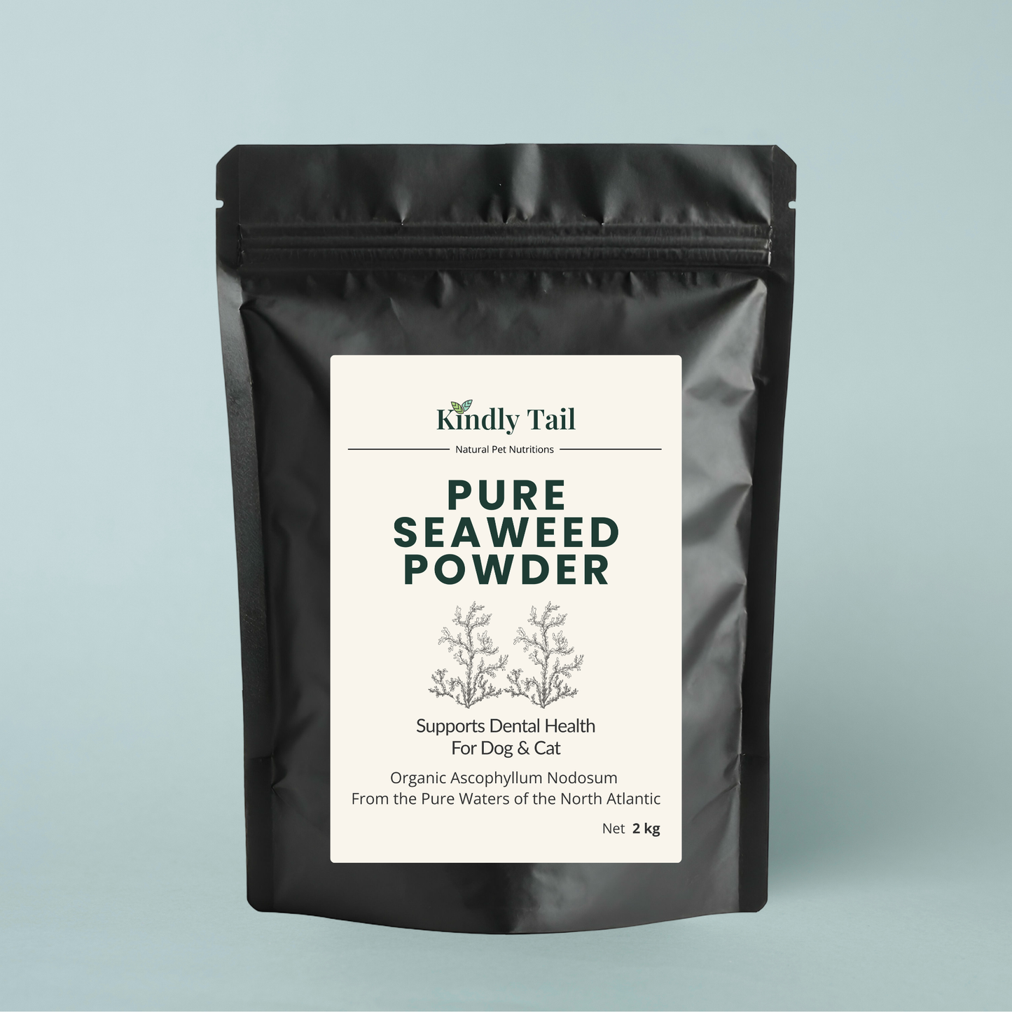 Ascophyllum nodosum dental health powder for dogs and cats