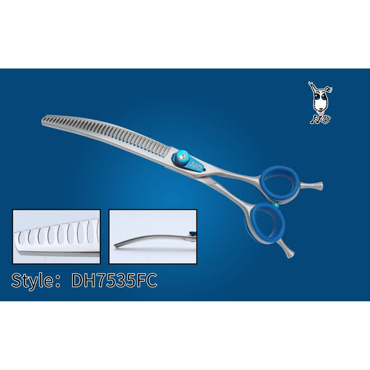 KKO Japanese Scissors Curved Chunker with 35 Flat Teeth 7.5"