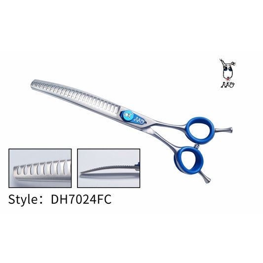 KKO Japanese Scissors Curved Chunker with 24 Flat Teeth 7"